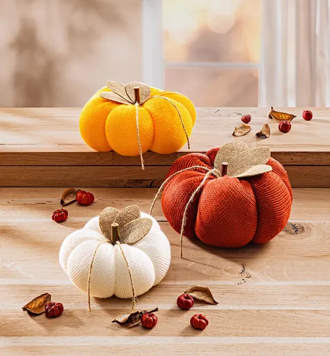 Set de decoratiuni textile dovleac 3 buc