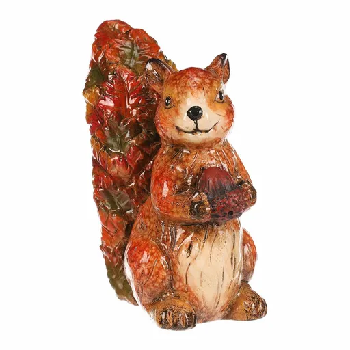 Decorație de toamnă Veveriță cu alune, 12 x 7 x 13cm, ceramică