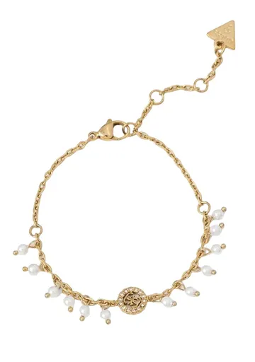 Guess Brățară placată cu aur cu cristale și perle sintetice JUBB04681JWYGWH 18.5 cm