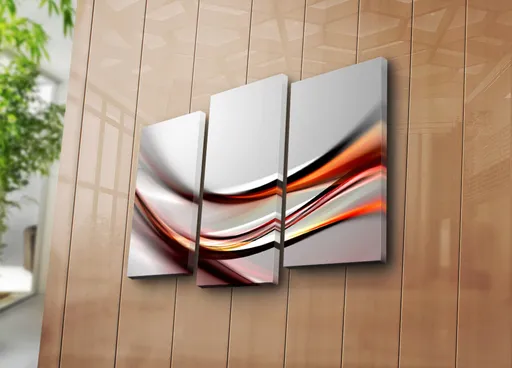 Tablou decorativ, 3PATK-106, 20 x 39 cm, 2 piese, Multicolor