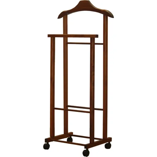 Suport de haine pe rotile Compactor Hector 2, nuc natural, maro închis