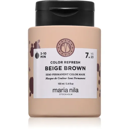 Maria Nila Colour Refresh mască fină de hrănire fără pigmenți permanenți de culoare culoare Beige Brown 7.23 100 ml