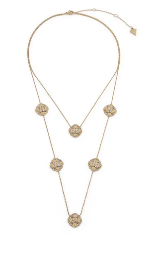 Guess Colier dublu de lux placat cu aur Wild Flower JUBN05500JWYGT/U