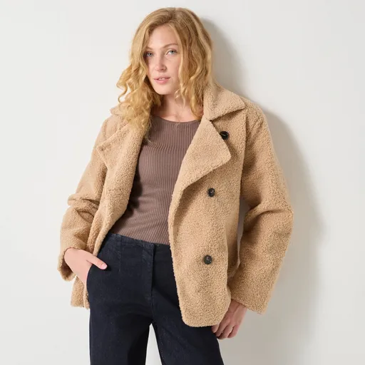 Palton scurt din burete buclat