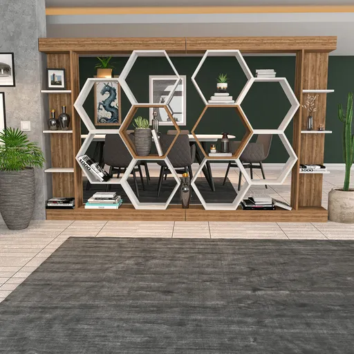 Corp biblioteca, Hanah Home, Sueno, 140x29.6x177.4 cm, Alb/Maro