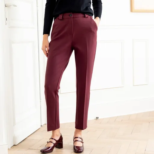 Pantaloni țigară tricotați Milano în culori uni