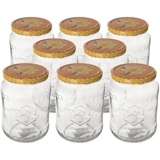 Set de borcane cu capace Orion Mix miere 0,77l, 8 buc