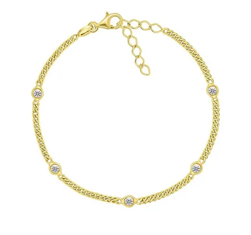 Brilio Silver Brățară strălucitoare placată cu aur cu zirconi BRC109Y