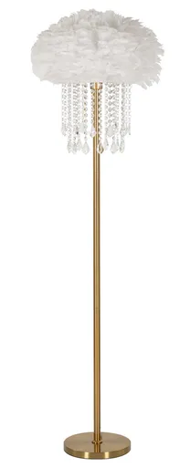 Lampadar Diamon, Mauro Ferretti, 1 x E27, 40W, 40x165 cm, fier, alb/auriu