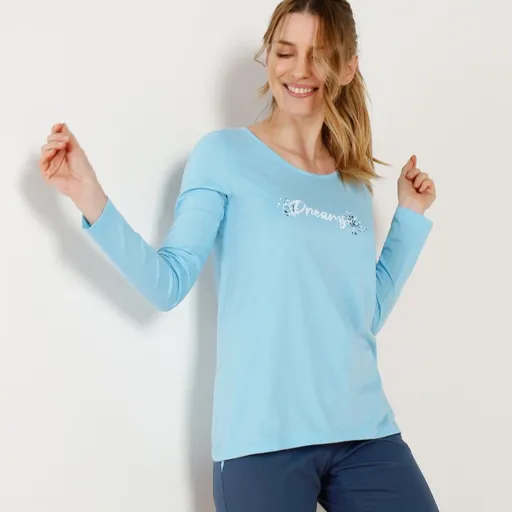 Tricou cu mâneci lungi, turcoaz