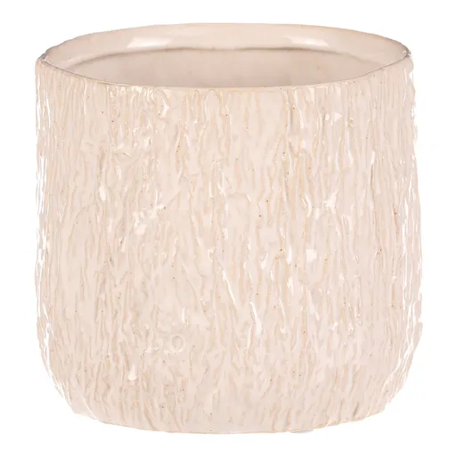 Husă ceramică pentru ghiveci, alb-bej, 15 x 15 x13 cm, 13 cm