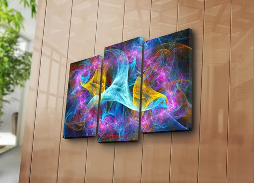 Tablou decorativ, 3PATK-84, 20 x 39 cm, 2 piese, Multicolor