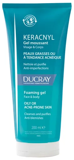 Ducray Gel facial de curățare Keracnyl (Gel Cleanser) 200 ml