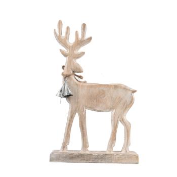 Decorațiune din lemn de mango 4Home Nordic Reindeer, 33 cm