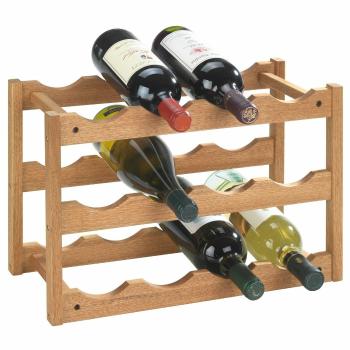 Raf pentru 12 sticle de vin Wenko , lemn masiv nuc