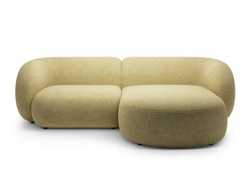 Coltar dreapta 2 locuri, Kate, Micadoni Home, 255x176x76 cm, tesatura structurata, galben melanj