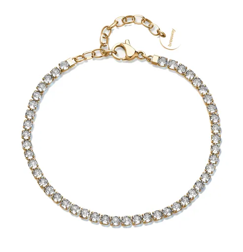 Brosway Brățară tenis placată cu aur cu zirconii transparente Desideri BEI100