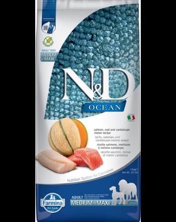 FARMINA N&amp;D Ocean Dog Adult Medium &amp; Maxi somon, cod si pepene galben, 12 kg