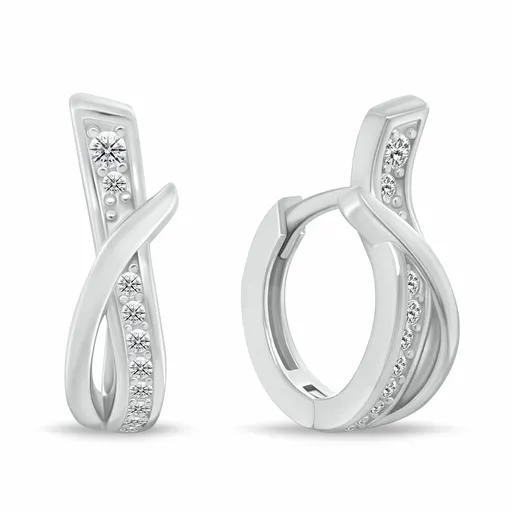 Brilio Silver Cercei eleganți din argint cu zirconi EA213W