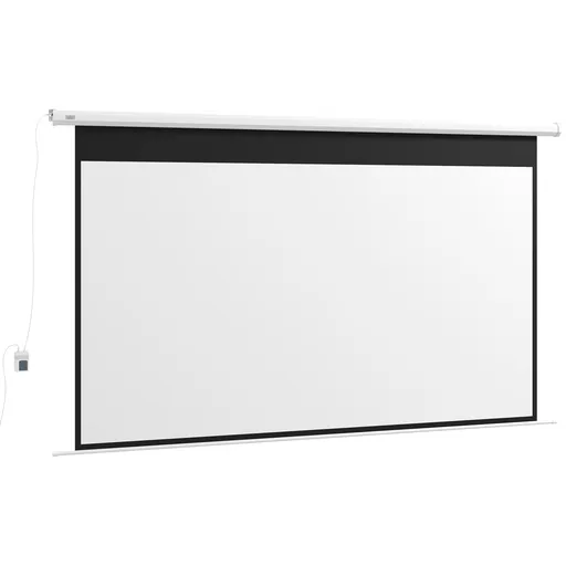 HOMCOM Ecran Proiector 120", Motorizat cu Telecomandă, Montaj pe Perete sau Tavan, Ideal pentru Acasă și Birou, 293,5x8x176 cm, Alb | Aosom Romania