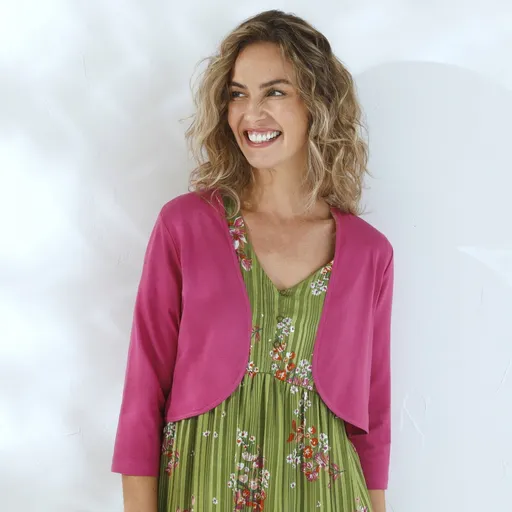 Bolero de culoare solidă cu mâneci 3/4