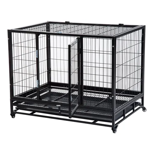 PawHut Cusca Boxa pentru Caini tarc pentru Intern Extern cu Rotite | Aosom Romania