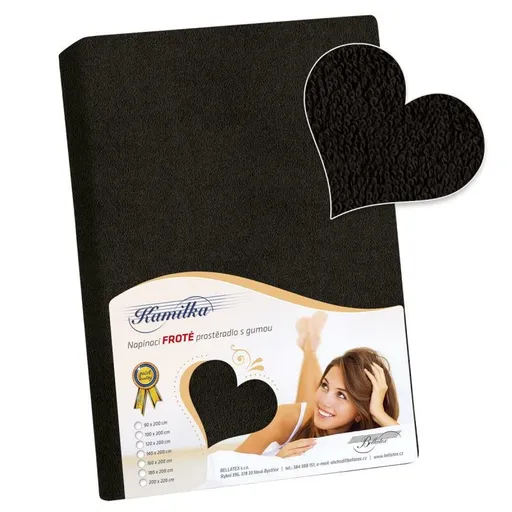 Bellatex Cearșaf din bumbac negru, negru, 120 x 200 cm