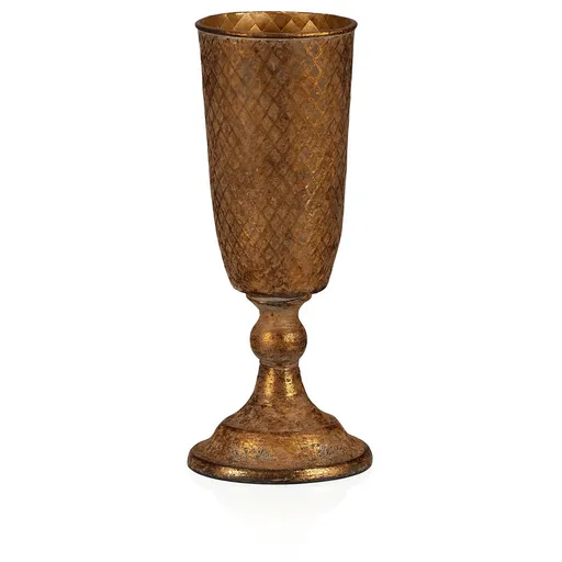 Pot de metal îngust, auriu, 10 x 10 x 30 cm