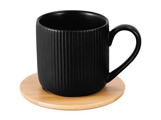 Cană Alisa cu farfurie din bambus