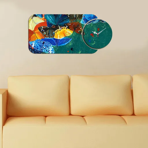 Ceas de perete, YMS-75, Dimensiune: 68 x 32 cm, Multicolor