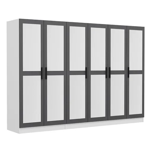 Dulap pentru haine, Hanah Home, Kale, 270x210x52 cm, Antracit