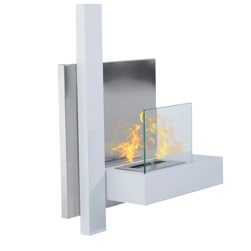 HOMCOM Semineu pe Bioetanol Incalzitor din Inox aparat de incalzire cu Rezervor 1.5LT, 75 x 22 x 63cm | AOSOM RO