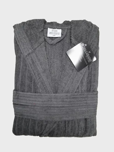 Halat de baie ET 2000 IMPEX, L/XL, bumbac, gri