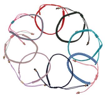 Troli Brățară șnur colorată albastru/roz