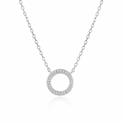 Agato Colier delicat din argint Cerc AGT-N038W