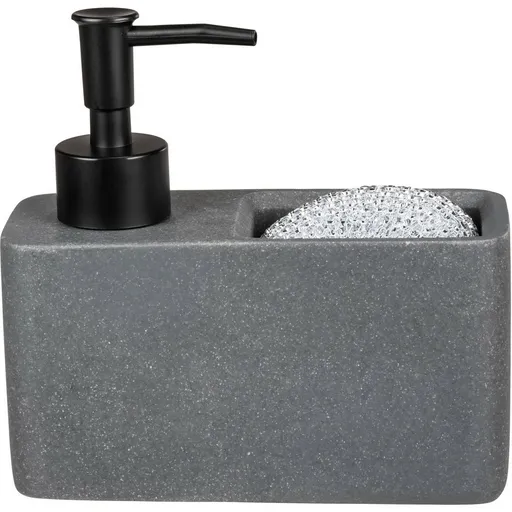 Dozator săpun Wenko Resa cu spațiu pentru burete, , , gri