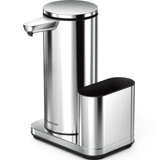 Simplehuman Dozator fără atingere cu suport pentruburete 414 ml, oțel inoxidabil lucios
