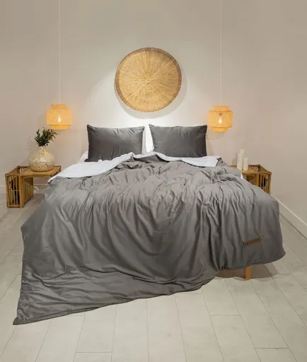 Lenjerie de pat dubla, L'essentiel Maison, Linda, Antracit