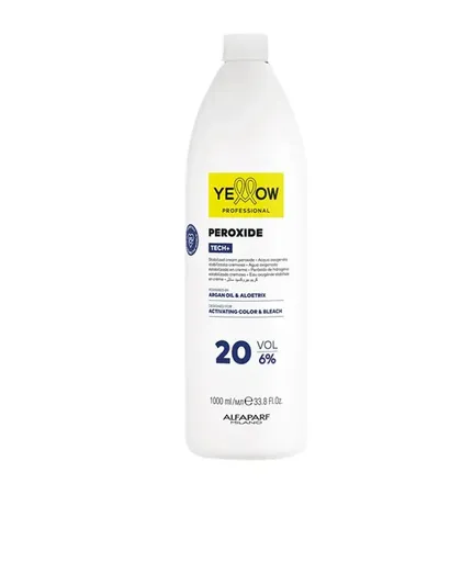 YELLOW Peroxide Tech+ 6% 20Vol – Emulsie Oxidanta Profesionala pentru Colorare Uniforma si Stralucitoare, 1000ml