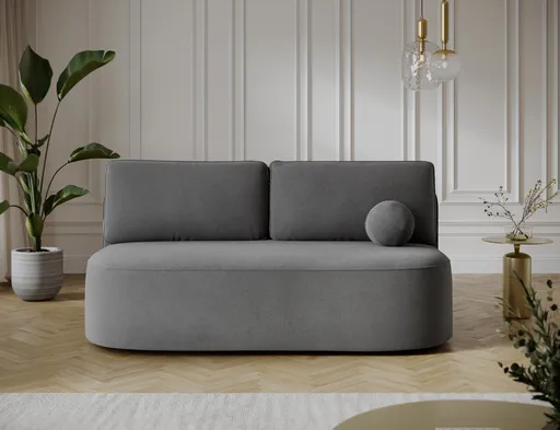 Canapea extensibila 2 locuri ELTAP, Lilana, 193x96x93 cm, lemn/poliester, gri inchis