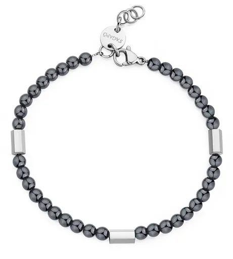 S'Agapõ Brățară din mărgele cu hematit Riot SRT12