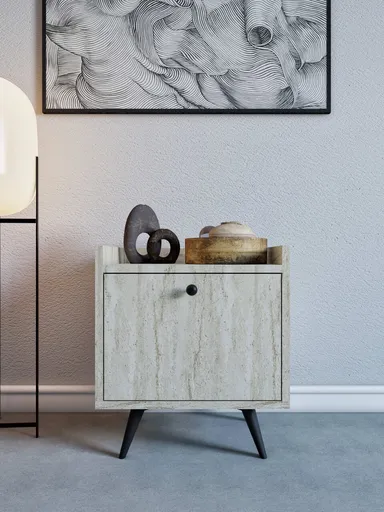 Noptiera, Hanah Home, Dopo, 50x55x40 cm, Travertin