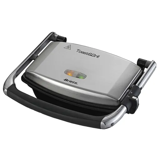 Aparat 3in1 Ariete TOAST & GRILL SLIM 1911/10, Toaster, Grill, Gratar, 1000W, 230C, Acoperire antiaderenta, Placa superioara reglabila, Inox