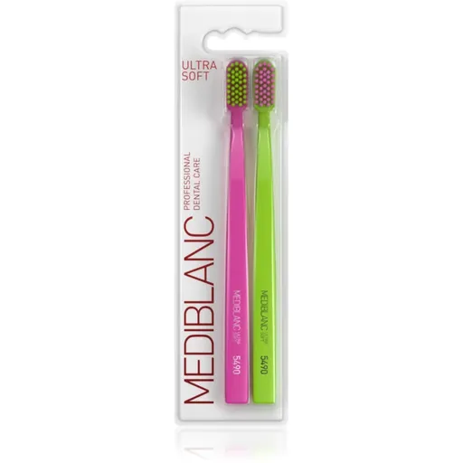 MEDIBLANC 5490 Ultra Soft periuțe de dinți ultra moale Pink, Green 2 buc