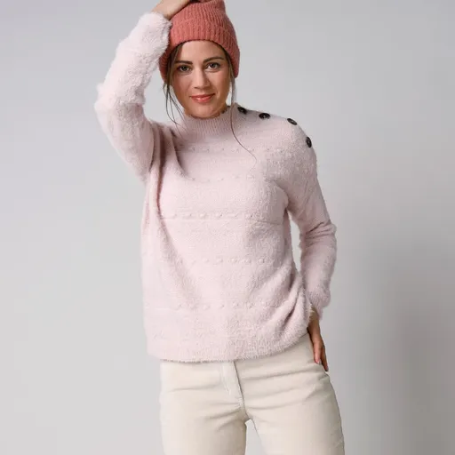 Pulover tricotat cu guler ridicat