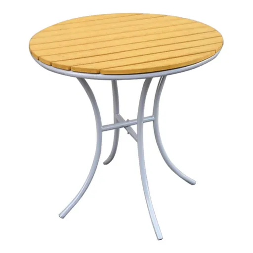 Masa bistro Muhler Polywood 1000799, 70x72 cm, Potrivita pentru exterior, Gri/Maro