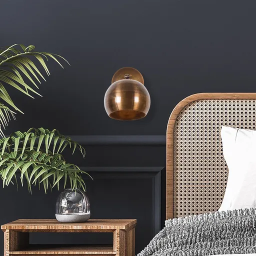 Aplica de perete, Sivani - MR - 708, Alby, 15 x 28 x 21 cm, 1 x E27, 40W, aramiu antic