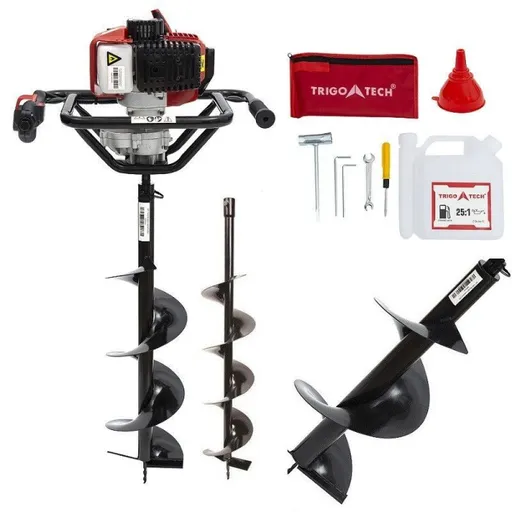 Motoburghiu - Foreza Pamant - Micul Fermier - Putere 2 CP + 4 x burghie de 100, 150, 200, 300mm