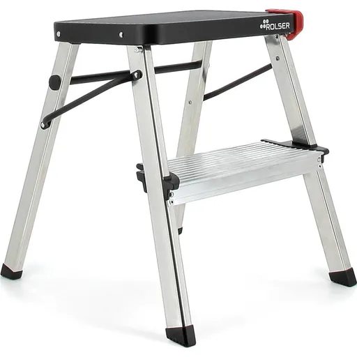 Rolser Scară pliabilă pentru uz casnic Taburete, 2 trepte extra late, negru
