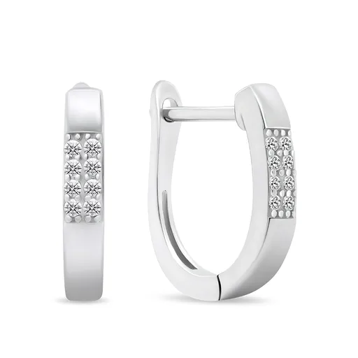 Brilio Silver Cercei de argint eleganți cercuri cu zirconi EA563W